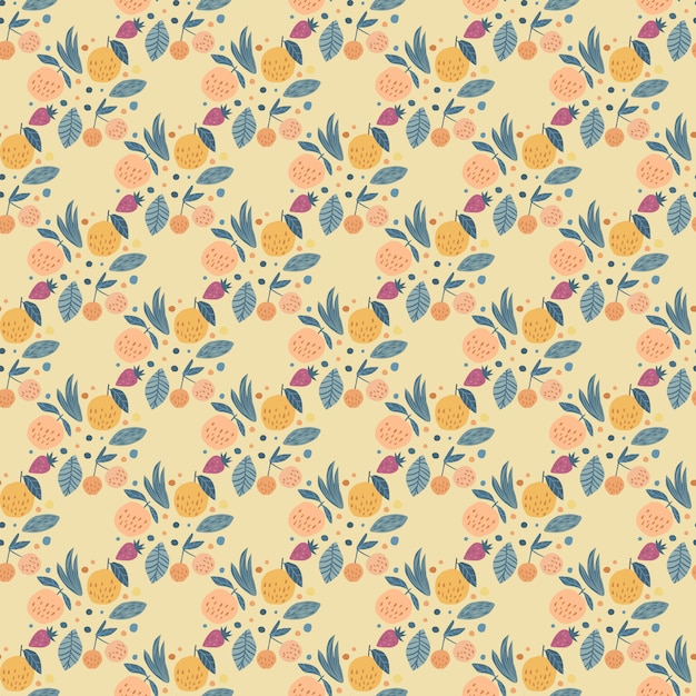 Geometric fruits seamless pattern