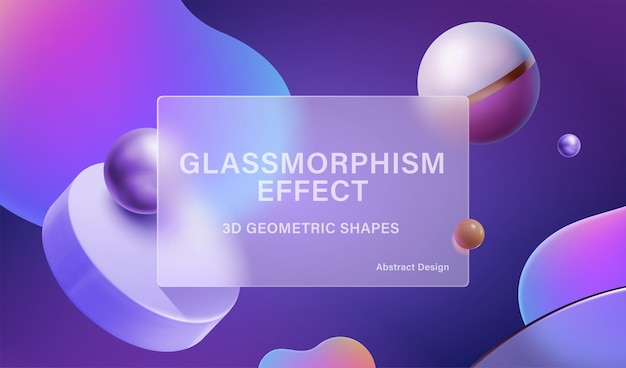 Vector geometric glassmorphism background