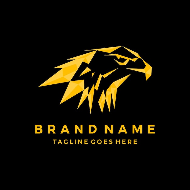 Premium Vector | Geometric gold eagle logo design vector illustration