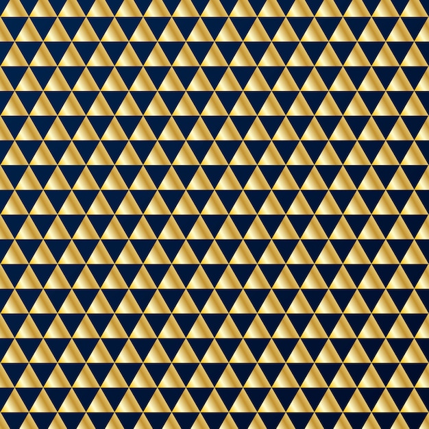 Geometric gold triangles pattern