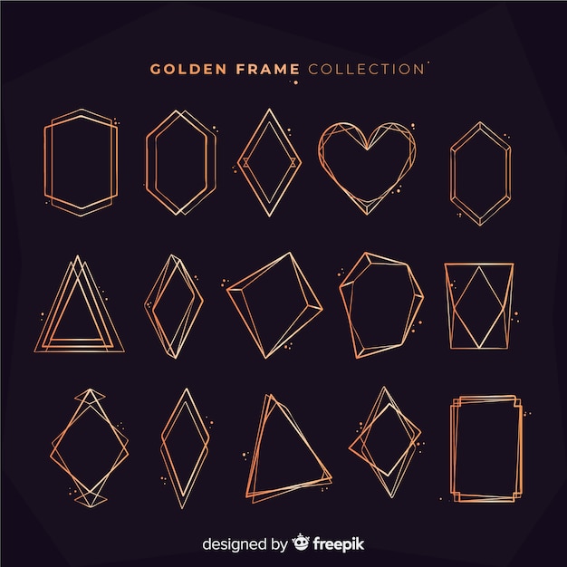 Geometric golden frame collection