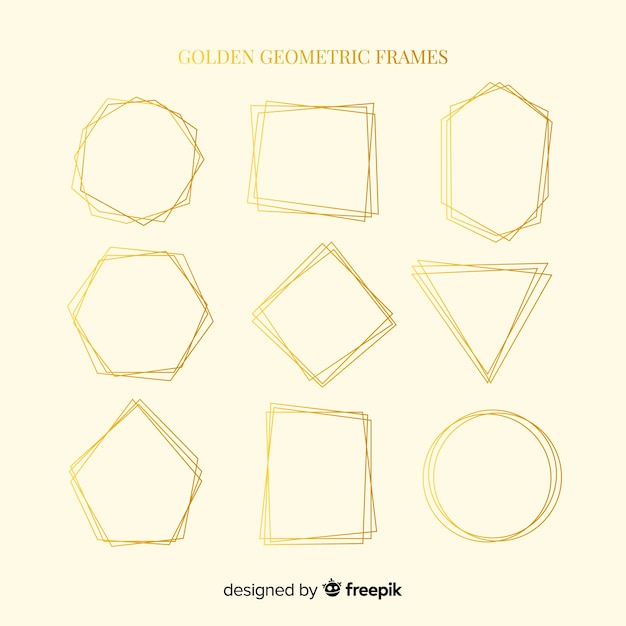 Vector geometric golden frame collection