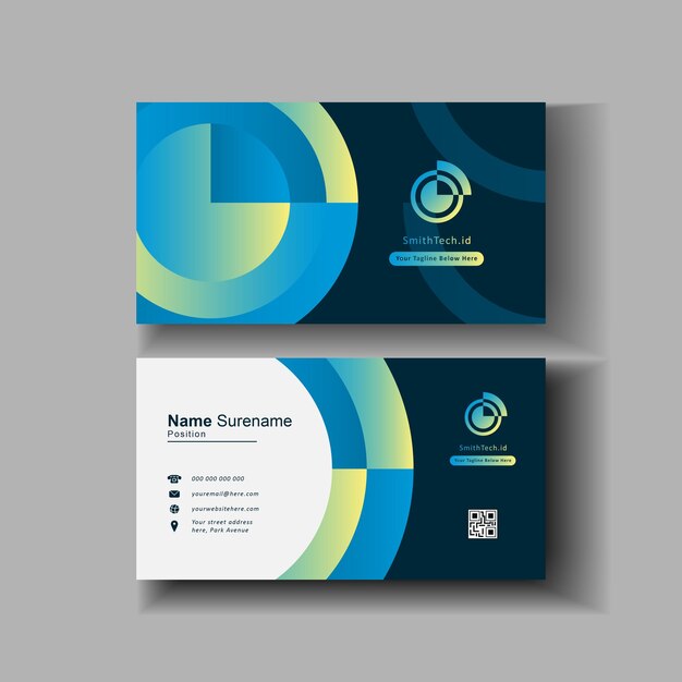 Vettore forme geometriche sfumate corporate card design