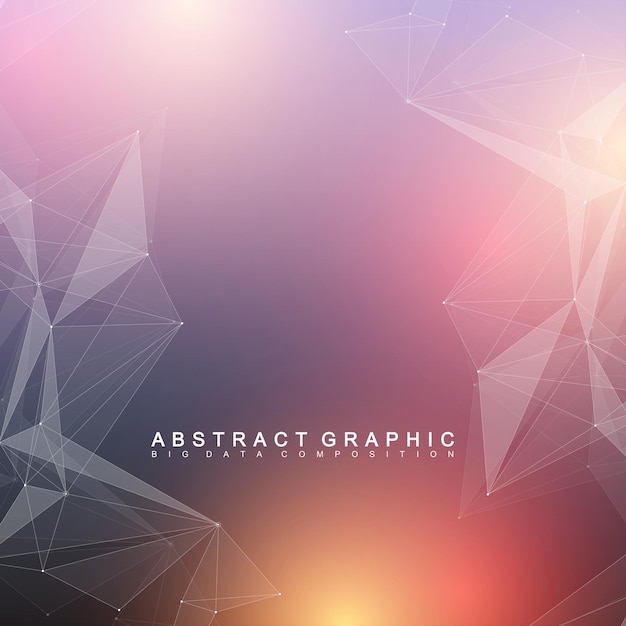 Vector geometric graphic background molecule and communication big data complex with compounds minimalist v...