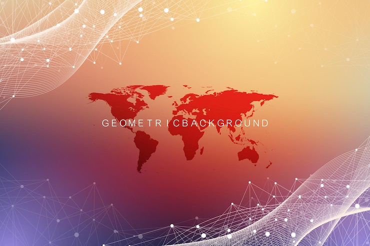 Vector geometric graphic background molecule and communication. big data complex with compounds. perspective backdrop. minimal array big data. digital data visualization. scientific vector illustration.