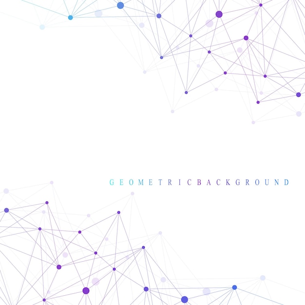 Geometric graphic background molecule and communication big data complex with compounds perspective