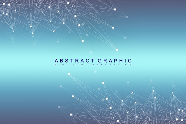 Geometric graphic background molecule and communication big data complex with compounds perspective