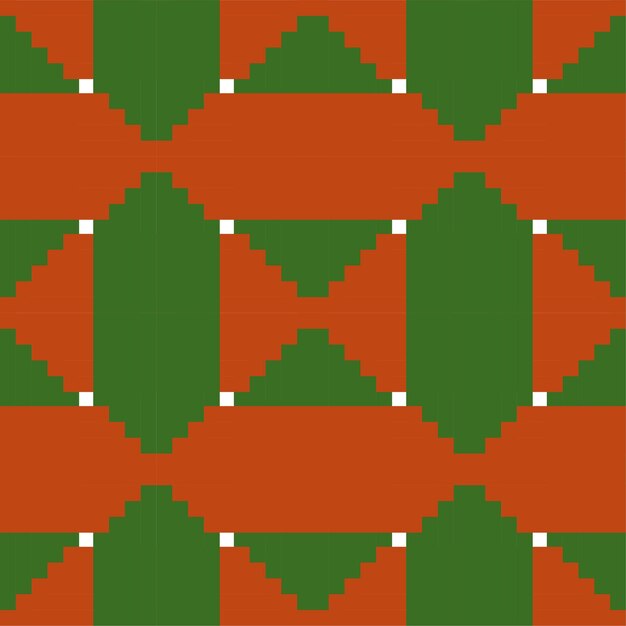 Геометрическая зеленая и оранжевая этническая ткань бесшовный узор фона элемент формы модный фон