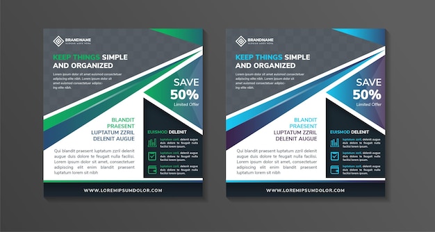 geometric green and blue element for abstract square banner templates for Suitable for social media