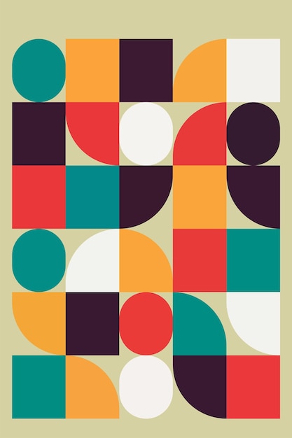 Premium Vector | Geometric groovy pattern free vector flat mosaic ...