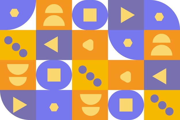 Geometric groovy pattern Free Vector Flat mosaic background Free Vector
