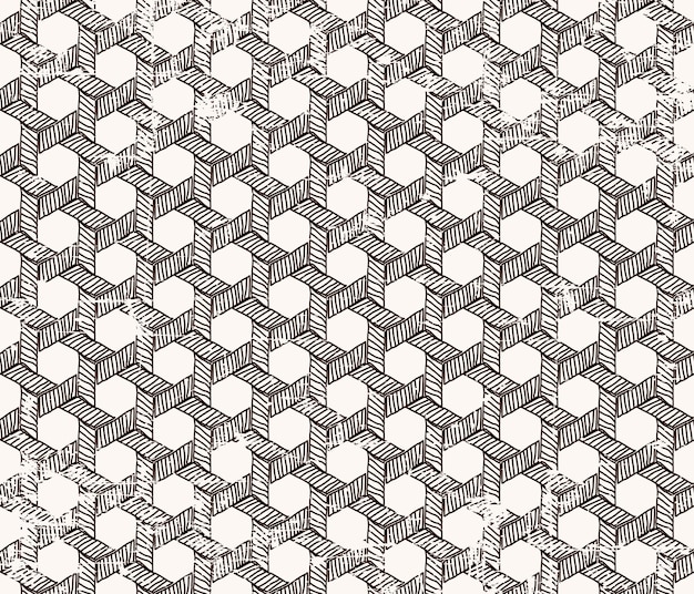 幾何学的な手描きのグランジ パターン