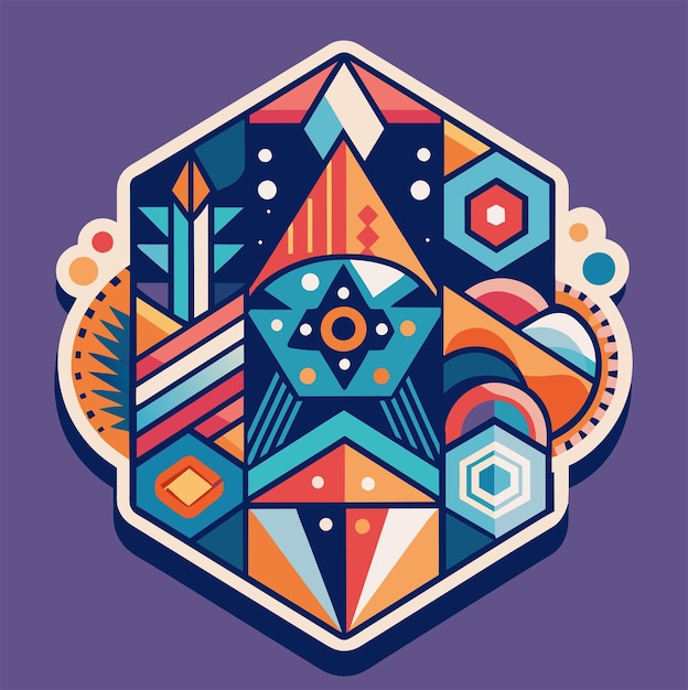 Geometric Harmonyは幾何学的な形やパターンを使ってTシャツのステッカーデザインを作成します