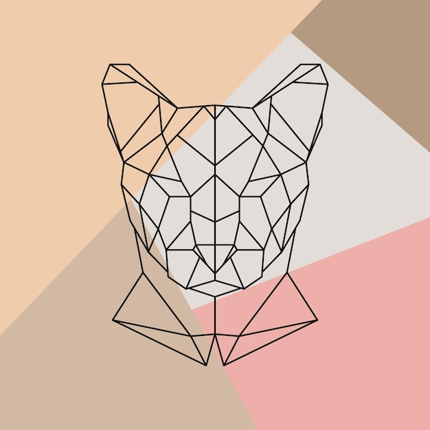 Geometric head of African Puma Cheetah geometric icon