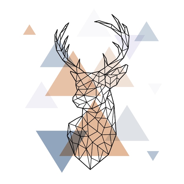 Vector geometric head of the scandinavian deer.