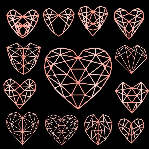 geometric hearts collection