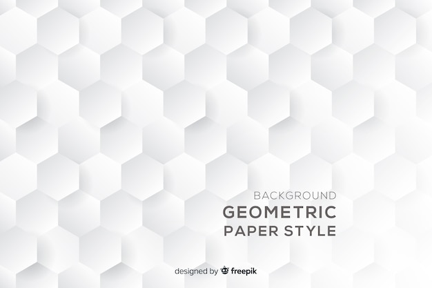 Geometric hexagonal shapes background in paper style