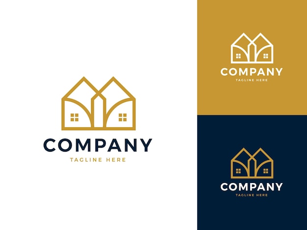 Шаблон логотипа вектор геометрические дома и недвижимости