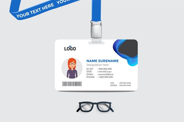 Vector geometric id card design template