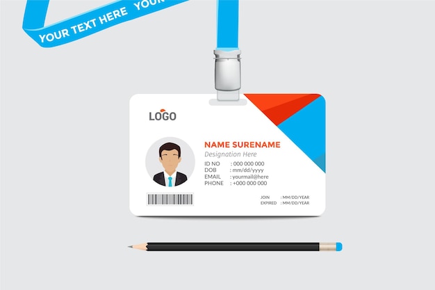 Geometric ID Card Design Template