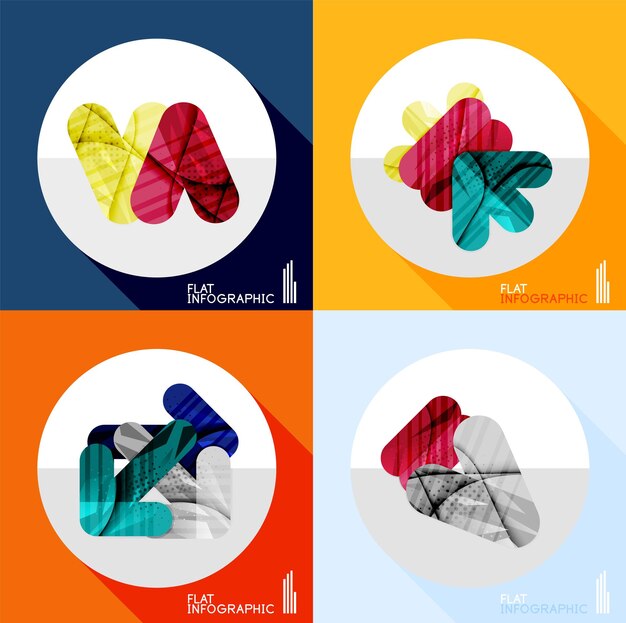 Geometric infographic set in trendy flat style