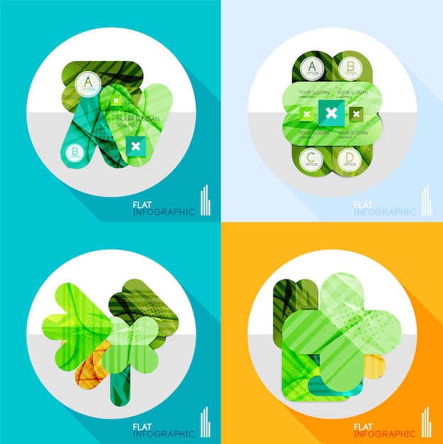 Vector geometric infographic set in trendy flat style