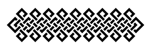 Geometric interlaced black squares border divider