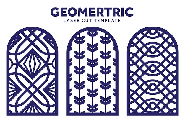 Geometric laser cut pattern template can be use to make decoration