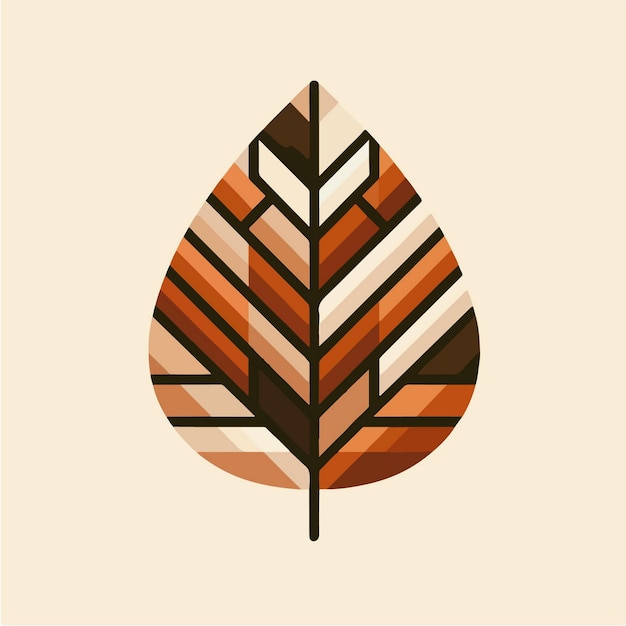 Geometric Leaf Design with Autumn Color Palette