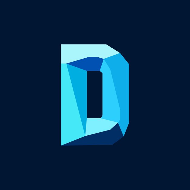 Geometric Letter D Modern Alphabet Vector