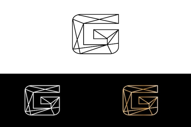 기하학적 문자 G 로고 디자인