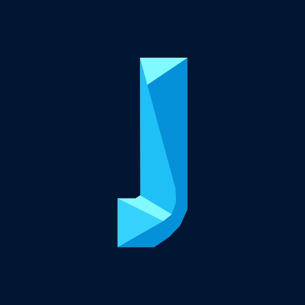 Geometric Letter J Vector Alphabet Design