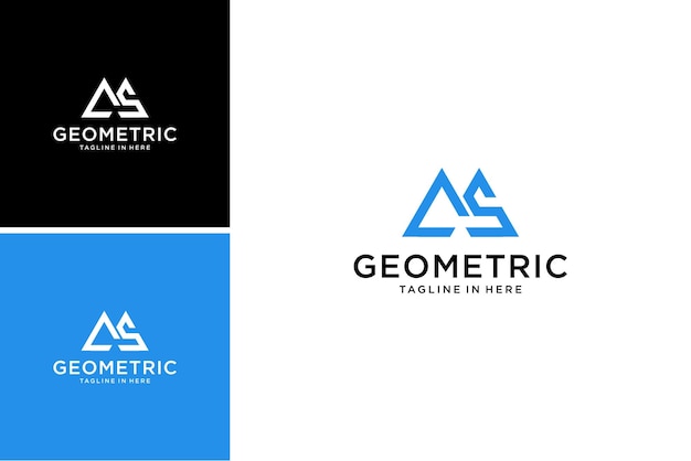 Geometric letter ms logo design vector