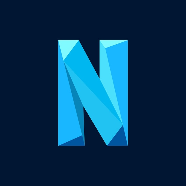 Vector geometric letter n vector alphabet design concept