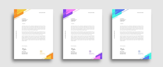 Vector geometric letterhead design template