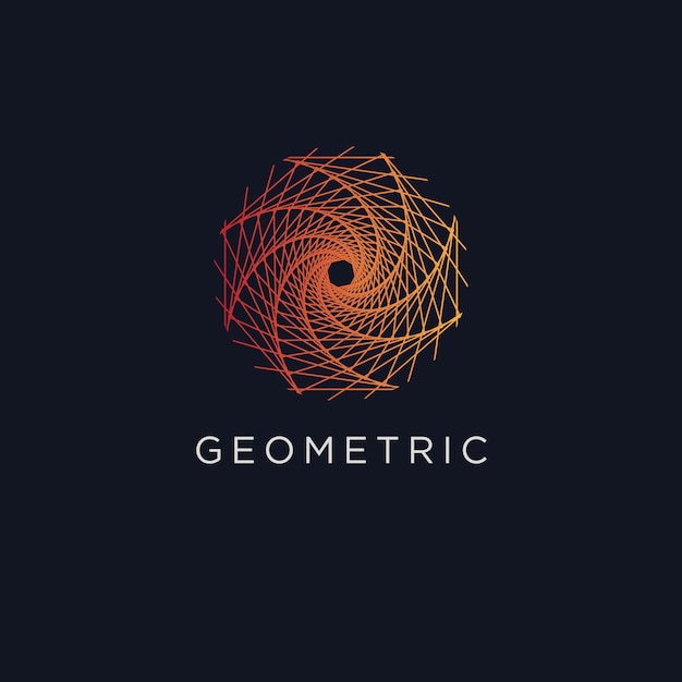 Vector geometric line art minimal logo design gradient shapes and abstract symbols