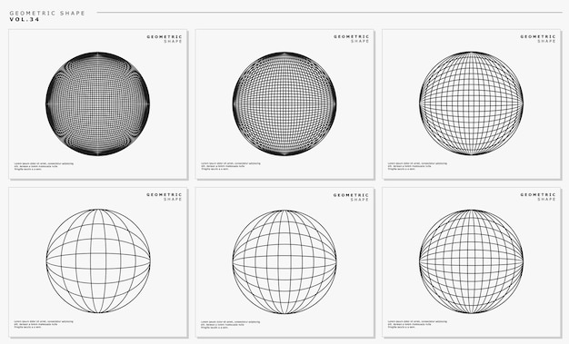 Geometric line globe design template vector.