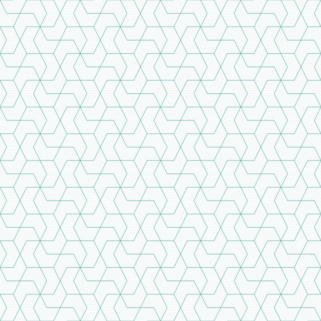 Vector geometric line pattern abstract background seamless green aqua  and white colors.