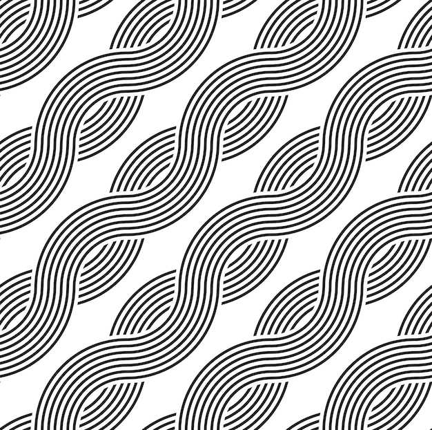 Vector the geometric lineal pattern. seamless vector background. black and white texture.