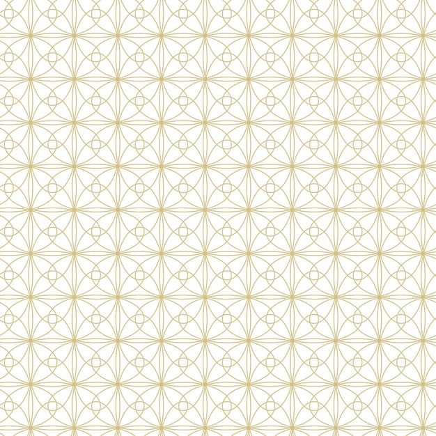 白い背景に幾何学的な線形パターンの金色の線、興味深い丸みを帯びた線とパターン