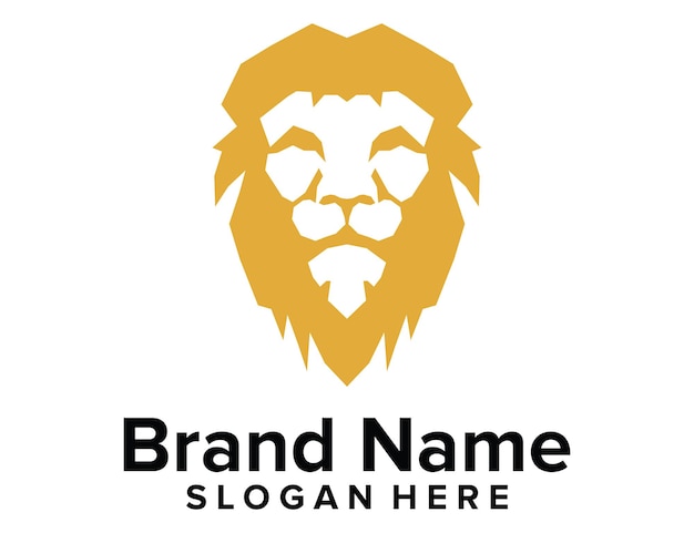 Geometric Lion Head Logo Vector Template