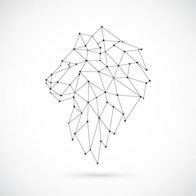 Geometric Lion silhouette