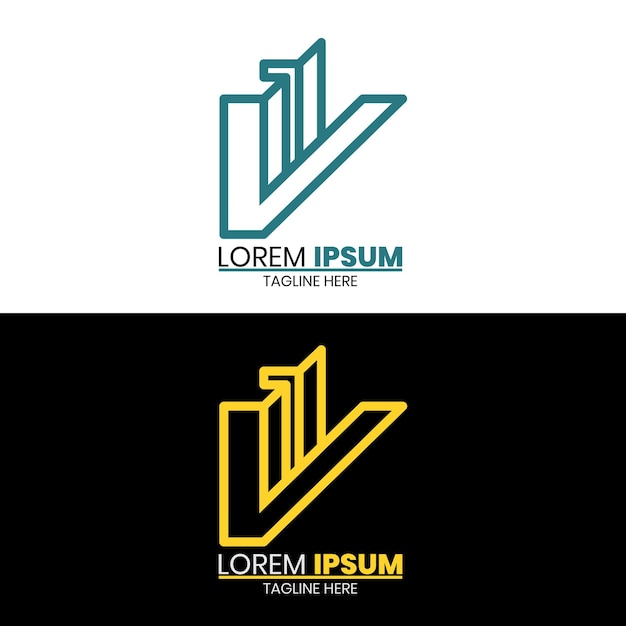 Geometric logo, building and tick symbol, simple unique and modern design,