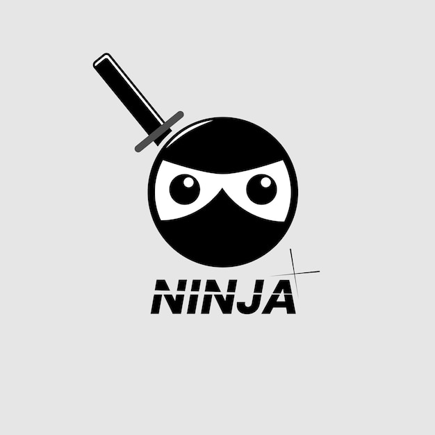 Vettore logo geometrico mascotte ninja design unico e moderno semplice