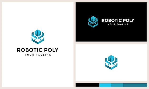 Vector geometric logo of the robot head