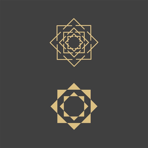 幾何学的なロゴテンプレート。ベクトル円形アラビア語装飾記号