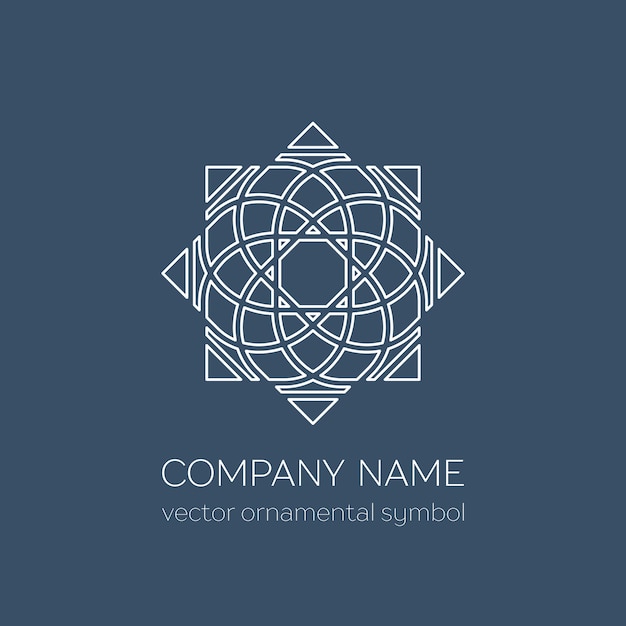 Geometric logo template Vector linear arabic ornamental symbol