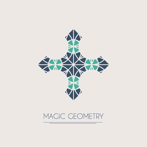 Geometric logo template Vector modern cross symbol or emblem