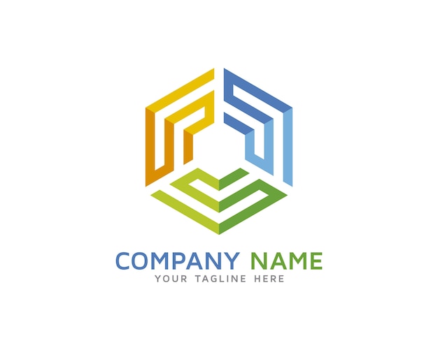 Geometric logo with multicolor design