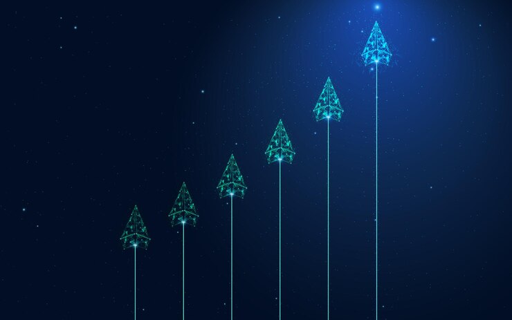 Vector geometric low poly paper plane leadership idea with innovative business concept